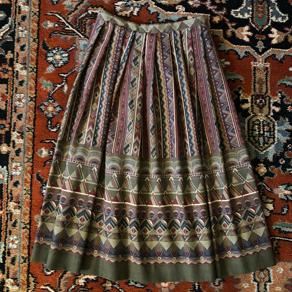 Vintage 70s Boho Block print Skirt